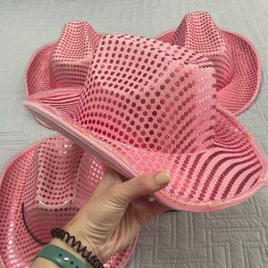 Pink cowgirl / cowboy hat with lights set bachelorette